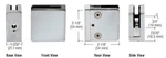 C.r. Laurence Z910BS Crl Brushed Stainless Z-series Square Type Flat Base. Fixed Price $30.00.