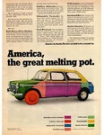 1968 Austin Healey America The Great Melting Pot Rainbow Paint Bmc Mg Print Ad. Fixed Price $5.57.