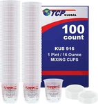 (full Case Of 100 Each - Pint (16OZ) Paint Mixing Cups) By Custom Shop. Fixed Price $55.99.
