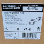 Hubbell HBL460P9W Pin & Sleeve Plug 60A 250V Iec 60309 3P4W IP67 IP69K Blue Gray. Fixed Price $189.00.