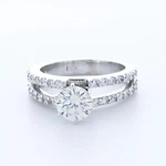 Side Stone Engagement Ring Solid 14K Gold 1.83 Ct Round Lab-grown Diamond F VS1. Fixed Price $2060.80.