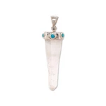 Turquoise Laser Quartz Pendant Necklace By Stones Desire. Fixed Price $179.00.
