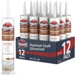Kraken Bond Premium Siliconized Caulk Sealant, 10.1OZ 12 Pack White. Fixed Price $26.99.