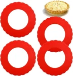 4 Pcs Mini Pie Crust Shields, Silicone Pan For Baking, Red. Fixed Price $13.34.