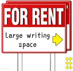 2 Pack For Rent Sign With Stakes, 17X13" Double-sided Yard Extra Large Wr. Fixed Price $20.37.