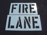 24" Fire Lane Parking Lot Stencil 12" Letters Wider Font 1/16" Thick Ldpe. Fixed Price $160.00.