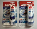 Lot Of 2 Loctite Kitchen & Bath White Re-new Caulk 3.3OZ Tube Silicone Sealant. Fixed Price $15.95.