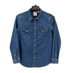 Levis Denim Shirt Mens Xl Blue Western Pearl Snap Tailored Fit Long Sleeve. Fixed Price $25.00.