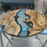 18" Crystal Clear Epoxy River Table Natural Wood Resin Handmade Furniture. Fixed Price $450.00.