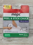 Magic Peel & Stick Caulk Wall White 7/8" X 11' Bathtub Shower Water Seal. Fixed Price $12.59.