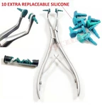 Dental Crown Gripper Remover Pliers 6" Angled W/ 10 Replaceable Silicone Tips. Fixed Price $26.44.