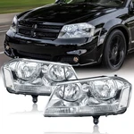 Pair Chrome Clear Headlights Headlamps Assembly For 2008-2014 Dodge Avenger. Fixed Price $79.88.