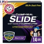 Clump & Seal Slide Cat Litter 14LB Easy Cleanup Odor Control Dust Free New. Fixed Price $34.29.