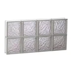 Clearly Secure Glass Block Window 31" X 15.5" Frameless Wave Pattern Non-vented. Fixed Price $127.21.